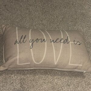 Decorative Love Accent Pillow - Tan and Black